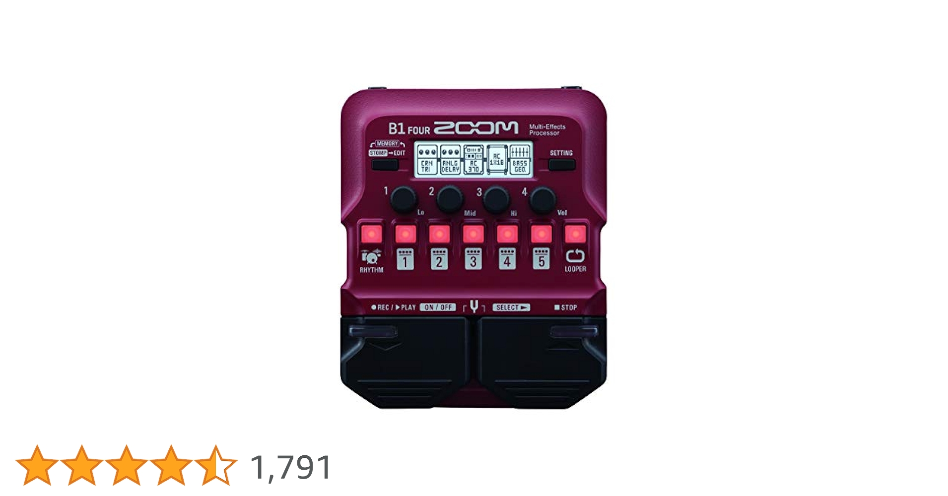 Amazon | Zoom Bass マルチエフェクトペダル (B1 Four) イヤー